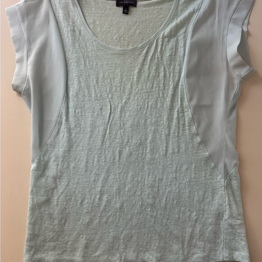 The Limited Soft Aqua Short Sleeve Top